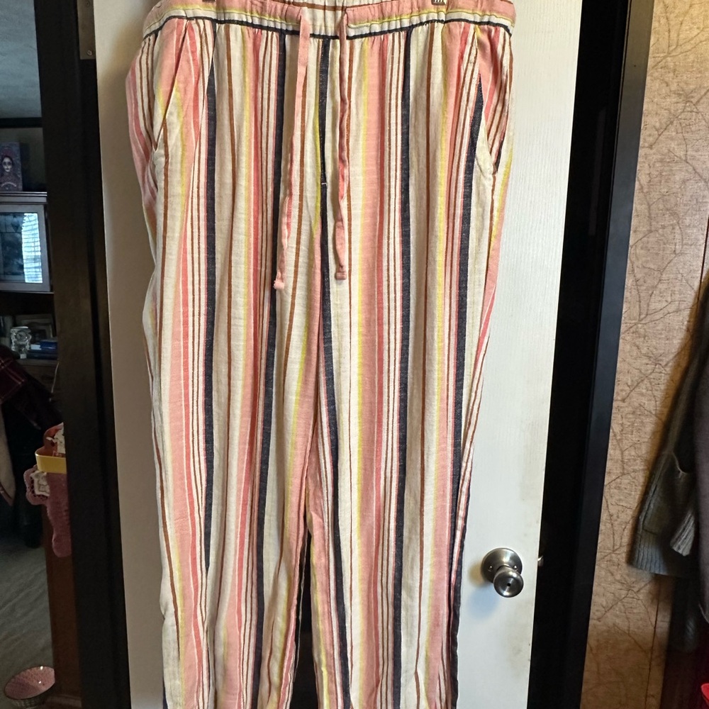 Old Navy Pink and Yellow pants with Elastic Waistband
